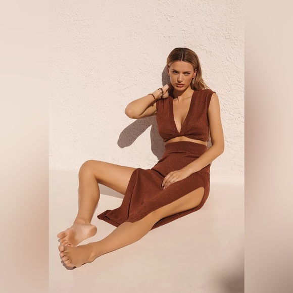 NWT Anthropology Side Slit Midi Skirt - Picture 2 of 4